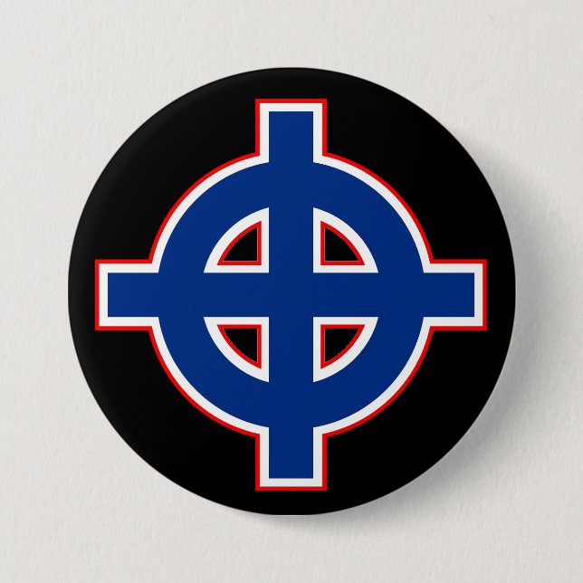American Celtic Cross 7.5 Cm Round Badge (Front)