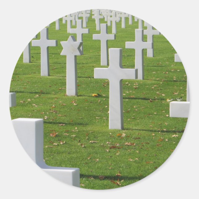 American Cemetery at Normandy Classic Round Sticker (Front)