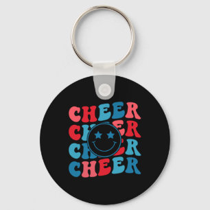 American Cheer Girl Cheerleading Retro Groovy Chee Key Ring