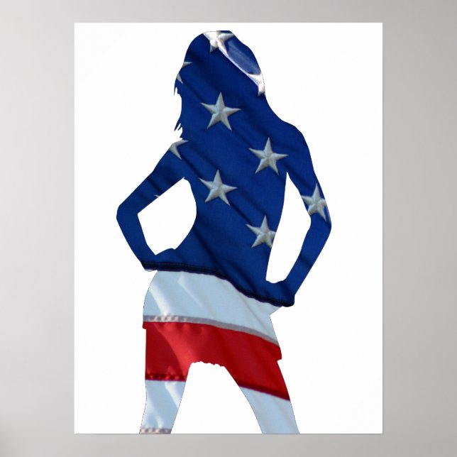 American cheerleader on any colour poster (Front)