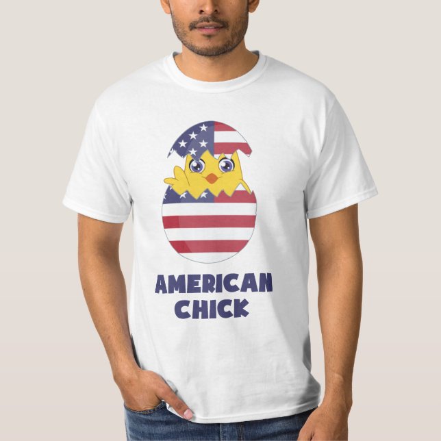 American Chick, a Girl From America T-Shirt (Front)