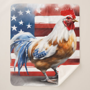 American Chicken Sherpa Blanket