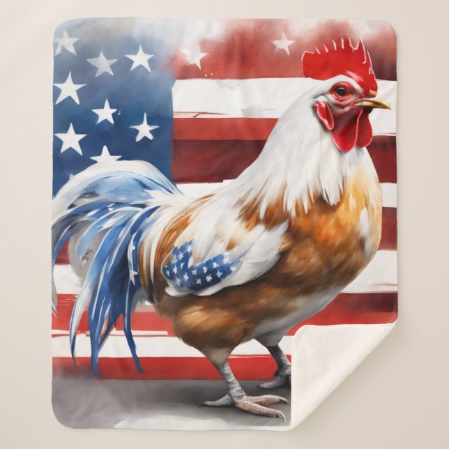 American Chicken Sherpa Blanket (Front)