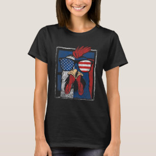 American Chicken USA Flag Sunglasses patriotic USA T-Shirt