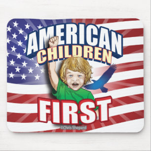 American Children First Patriotic Love of USA Mouse Mat