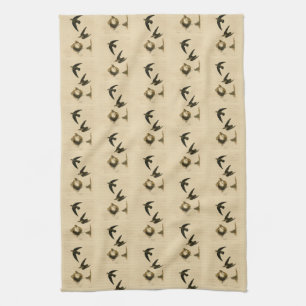American (Chimney) Swift Audubon, Birds of America Tea Towel