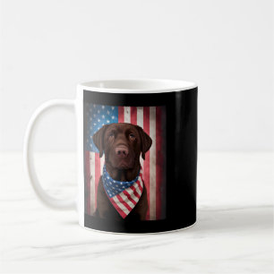 American Chocolate Labrador American Flag 4th Of J Coffee Mug