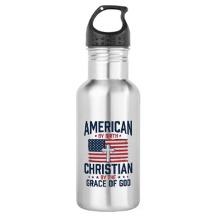 American Christian Flag Cross Vintage Shirt 532 Ml Water Bottle