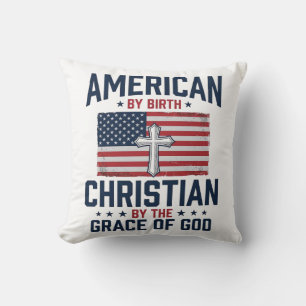 American Christian Flag Cross Vintage Shirt Cushion