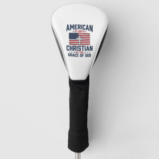 American Christian Flag Cross Vintage Shirt Golf Head Cover
