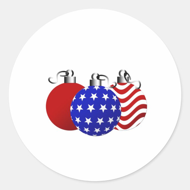 American Christmas Classic Round Sticker (Front)