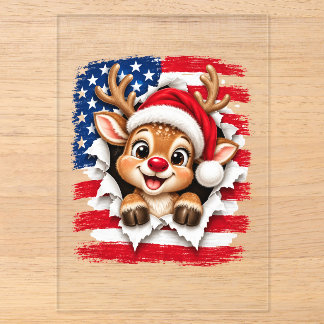 American Christmas Reindeer Acrylic Invitations
