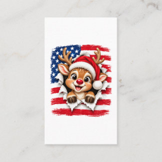 American Christmas Reindeer Calling Card
