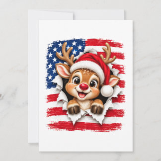 American Christmas Reindeer Card