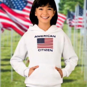 American Citizen Bold USA Flag Kids Hoodie