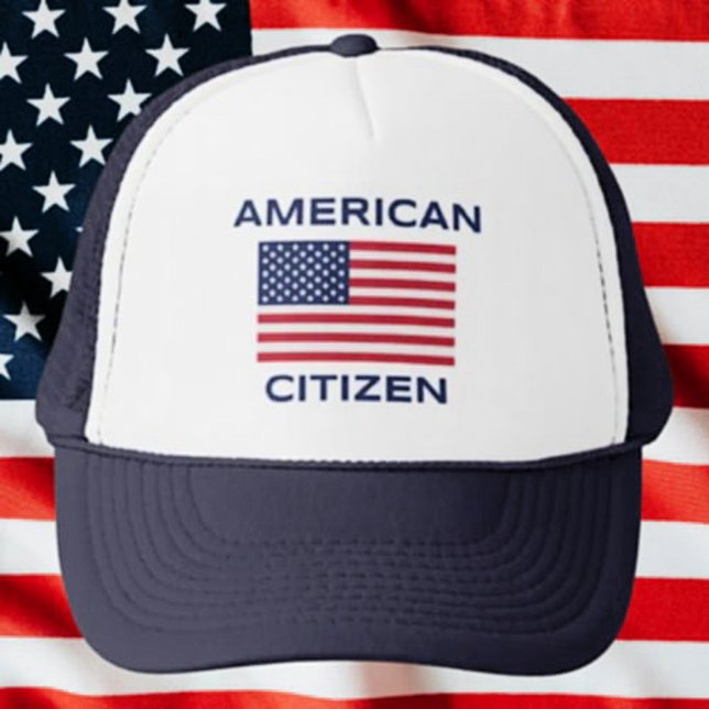 American Citizen Bold USA Flag Trucker Hat (Creator Uploaded)