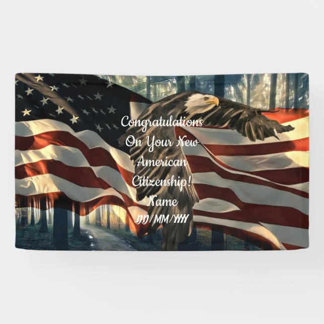 American Citizenship Eagle American Flag Banner (Horizontal)