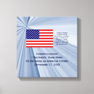 American Citizenship Flag Award with Date by Janz Canvas Print
