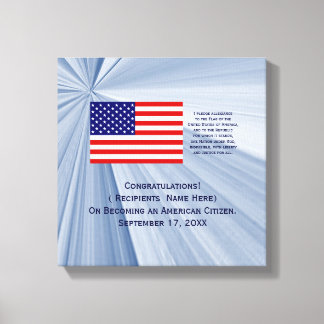 American Citizenship Flag Award with Date by Janz Canvas Print
