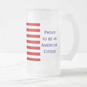 American Citizenship Flag Frosted Stein by Janz