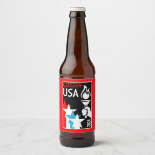 American Citizenship Gifts Beer Bottle Label