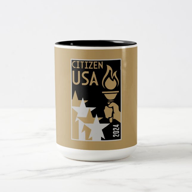 American Citizenship Gifts Two-Tone Coffee Mug (Center)