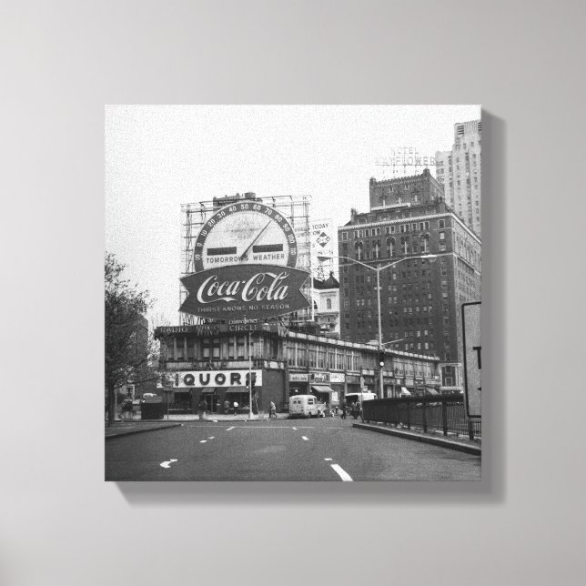 American city with commercial billboards canvas print (Front)