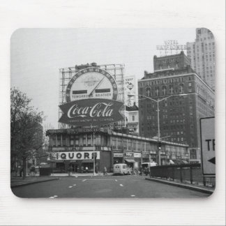 American city with commercial billboards mouse mat
