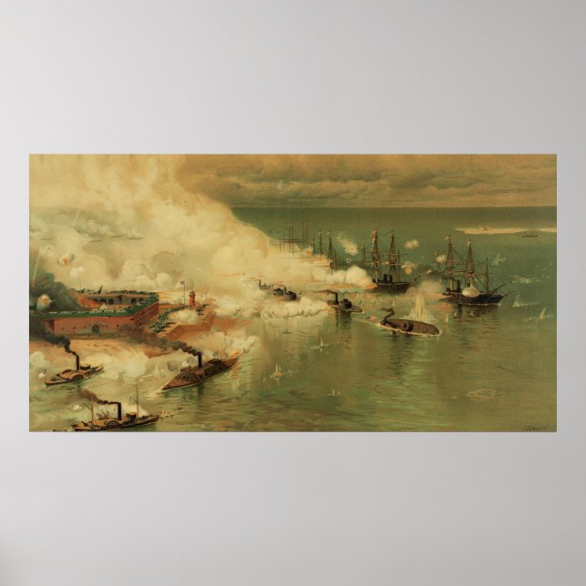 American Civil War Battle of Mobile Bay by L Prang Poster (Front)