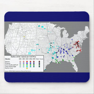 American Civil War Battles Map Mouse Mat