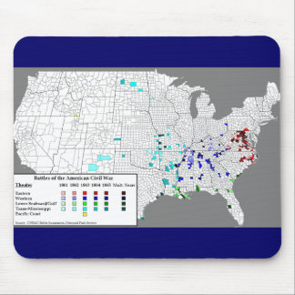American Civil War Battles Map Mouse Mat