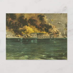 American Civil War Bombardment of Fort Sumter 1861 Postcard
