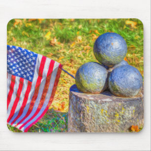 American Civil War Cannon Balls Art Mouse Mat
