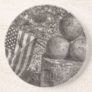 American Civil War Cannon Balls Vintage Coaster