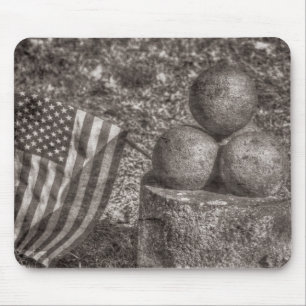 American Civil War Cannon Balls Vintage Mouse Mat
