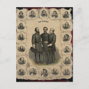 American 🎖️⚔️ Civil War Heroes Spectacular  Postcard