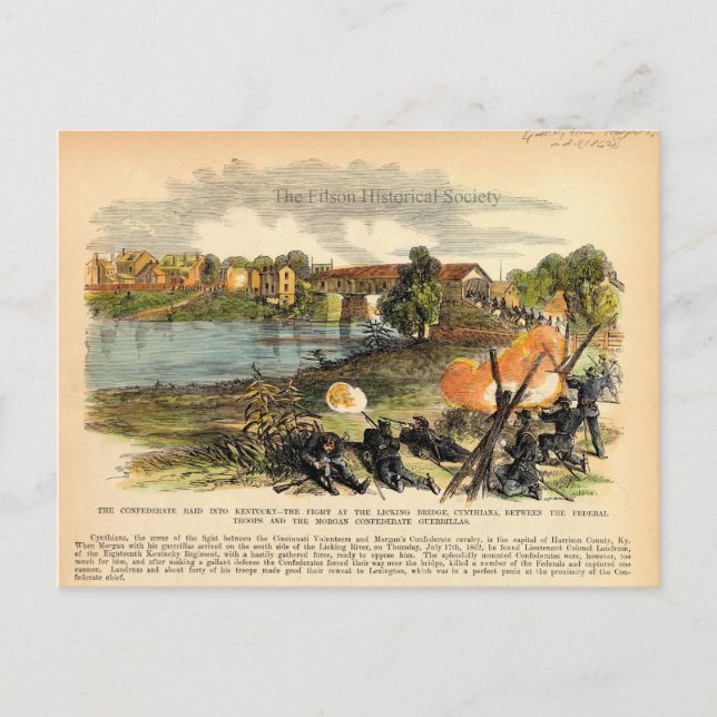 American Civil War Morgan's Raid into Kentucky Postcard (Front)