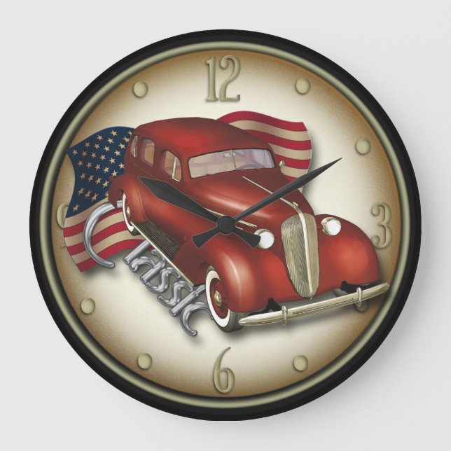 American Classic Car Wall Clock (Front)