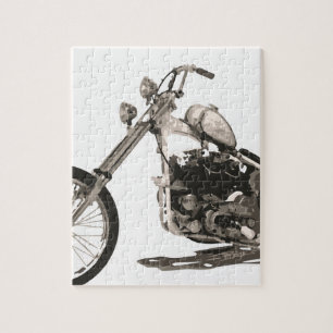 American Classic Chopper Motorcycle Jigsaw Puzzle