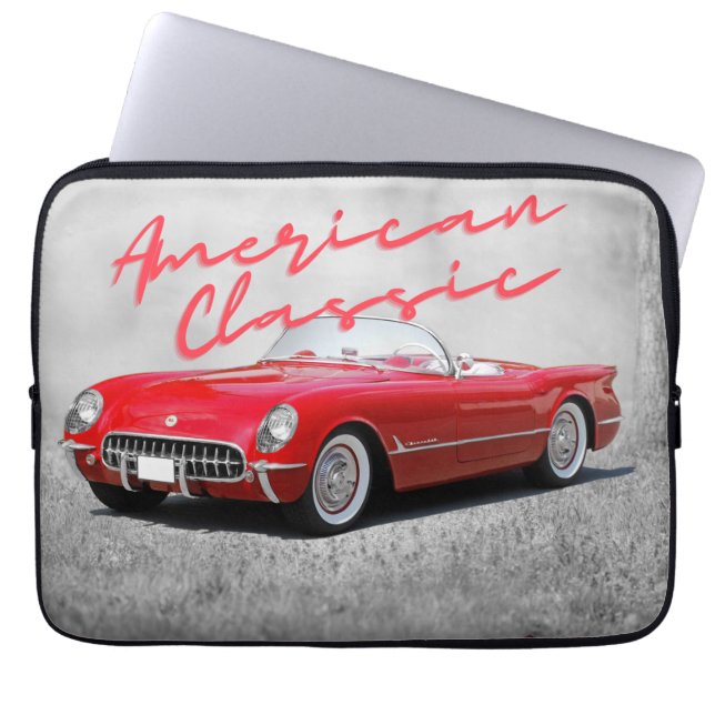 American Classic Vintage Red Convertible Laptop Sleeve (Front)
