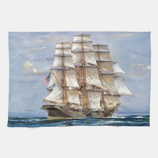 American Clipper Sovereign of the Seas Tea Towel (Horizontal)