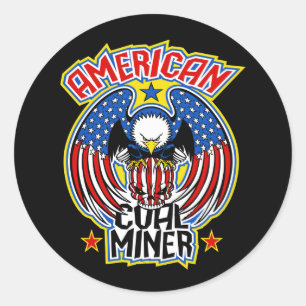 AMERICAN COAL MINER CLASSIC ROUND STICKER