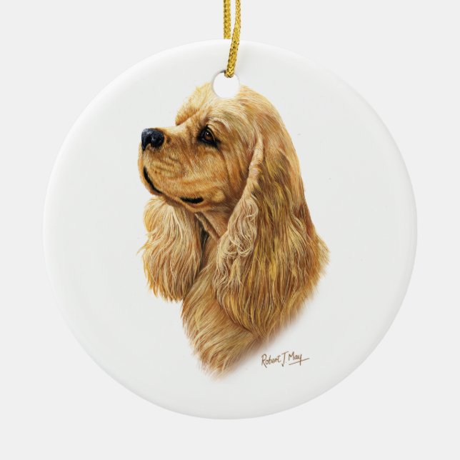 American Cocker Spaniel Ceramic Tree Decoration (Front)