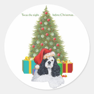 American Cocker Spaniel Christmas Classic Round Sticker