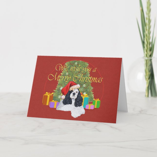 American Cocker Spaniel Christmas Holiday Card (Front)