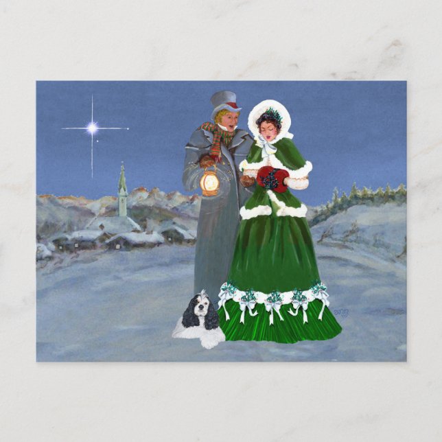 American Cocker Spaniel Christmas Holiday Postcard (Front)