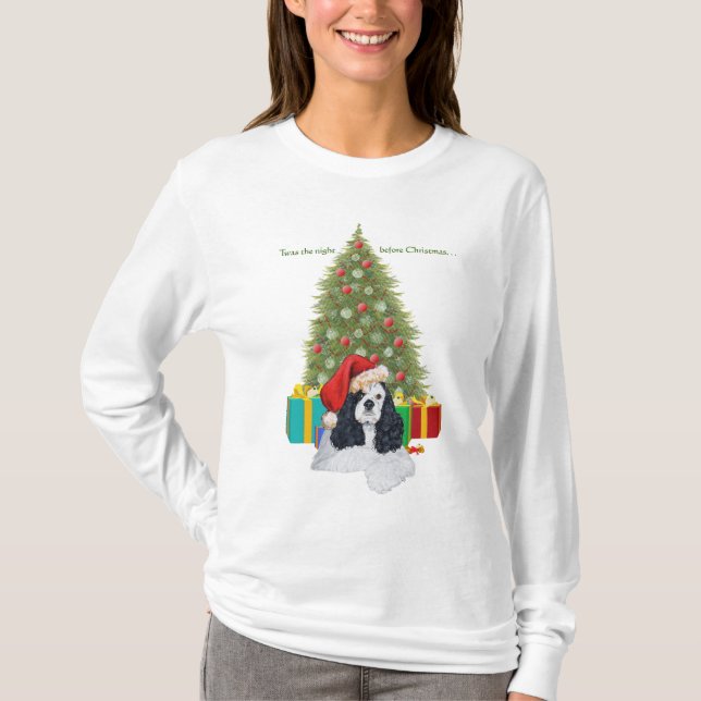 American Cocker Spaniel Christmas T-Shirt (Front)