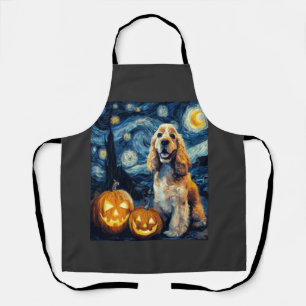 American Cocker Spaniel Cute Dog Halloween Jack O Apron