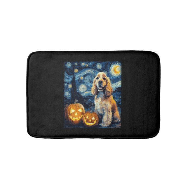 American Cocker Spaniel Cute Dog Halloween Jack O  Bath Mat (Front)