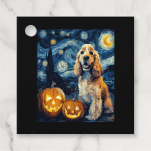 American Cocker Spaniel Cute Dog Halloween Jack O  Favour Tags